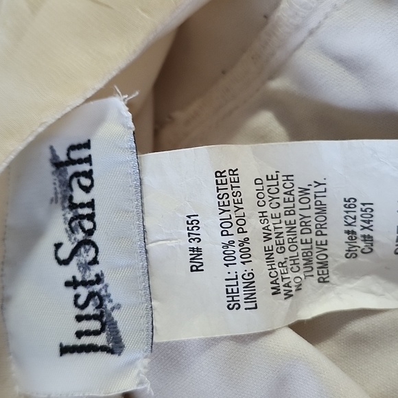 Just Sarah Cream Pink Floral Midi Dress Cap Sleeve Empire Waist Sz 14 - Picture 7 of 7